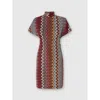 Missoni Crochet-knit Turtleneck Mini Dress In Multicoloured