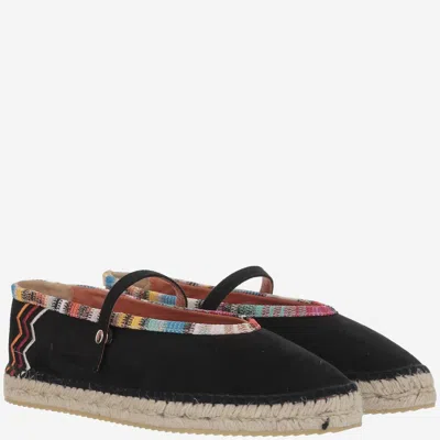 Missoni Zigzag Viscose Blend Espadrille In Black