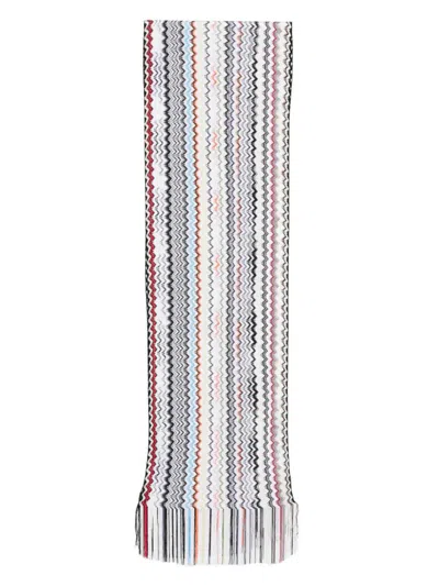 Missoni Zig-zag Viscose Fringed Scarf In Multi