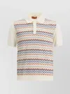 Missoni Zigzag Weave Knit Polo Shirt