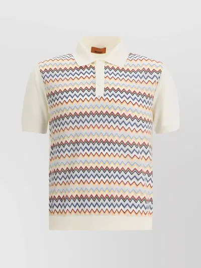 Missoni Zigzag Weave Knit Polo Shirt