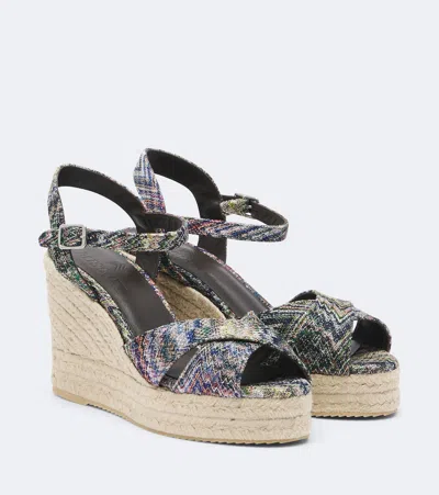 Missoni Zigzag Wedge Sandals In Multi