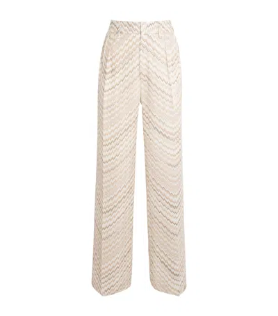 Missoni Zigzag Wide-leg Tailored Trousers In White