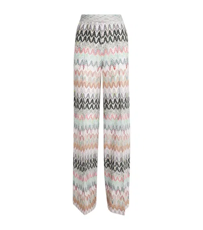Missoni Zigzag Wide-leg Trousers In Gray