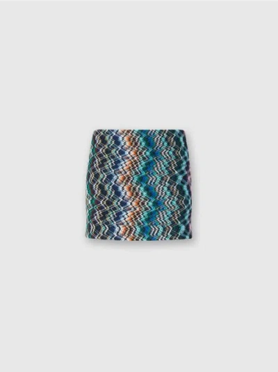 MISSONI MISSONI ZIGZAG WOOL AND COTTON MINISKIRT