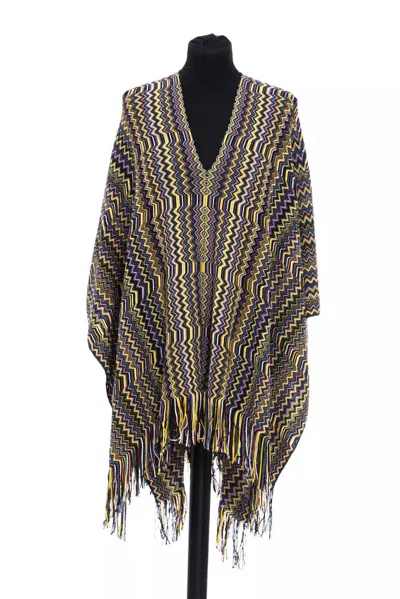 Missoni Zigzag Wool And Marabou Shawl In Multi