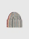 Missoni Zigzag Wool Blend Beanie In Multicoloured