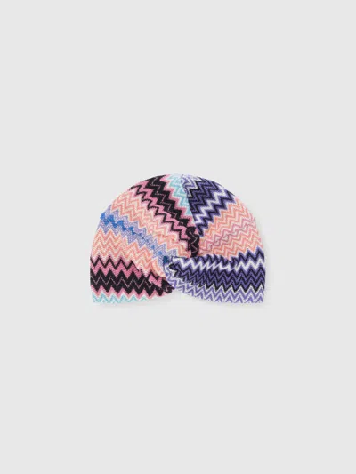 Missoni Zigzag Wool Blend Turban In Multicoloured