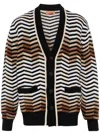 Missoni Macro Zigzag Knitted Cardigan In Brown