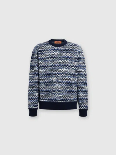 Missoni Zigzag Wool Crewneck Pullover In Multicoloured
