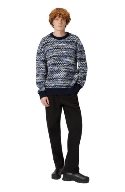 MISSONI MISSONI ZIGZAG WOOL CREWNECK PULLOVER