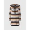 Missoni Striped Wool Knit Long Sleeve Mini Dress In Multicoloured