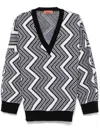 Missoni Zigzag Wool Sweater In Black