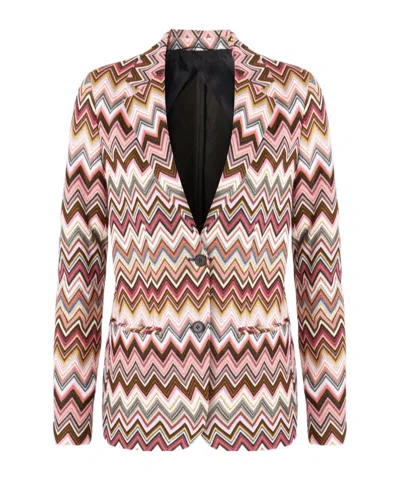 MISSONI MISSONI ZIGZAG SINGLE BREASTED BLAZER