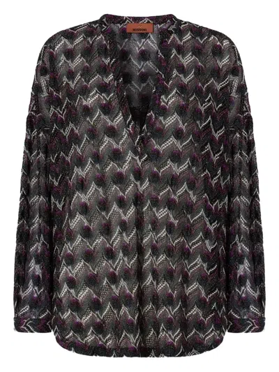 MISSONI ZIGZAG-WOVEN BLOUSE