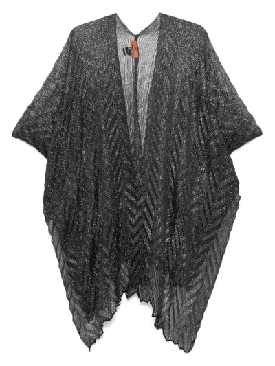Missoni Zigzag-woven Cape In Black