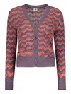 Missoni Jacquard Cardigan In Purple