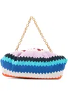 Missoni Zigzag Shoulder Bag Chevron Pattern Chain Strap In Multi