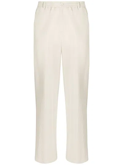 Missoni Zigzag-woven Crochet-knit Trousers In Grey
