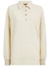 Missoni Zigzag-woven Knitted Polo Shirt In Neutrals