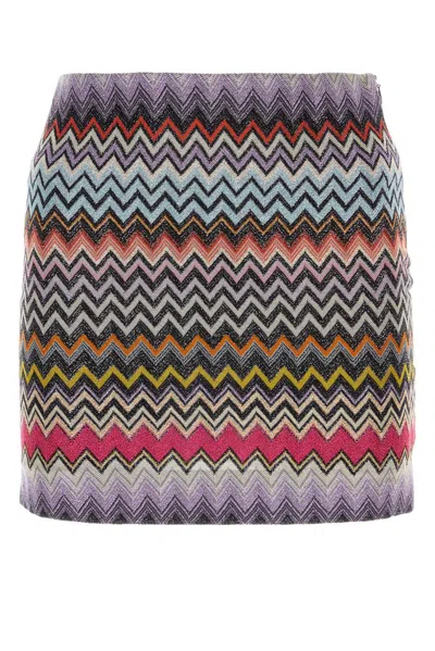 Missoni Zigzag Woven Lurex Mini Skirt In Multi