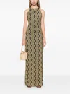 Missoni Round Neck Dress In Gold