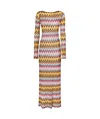 Missoni Multicolor Long Dress With All-over Zig Zag Motif In Fabric Woman In Multicolor
