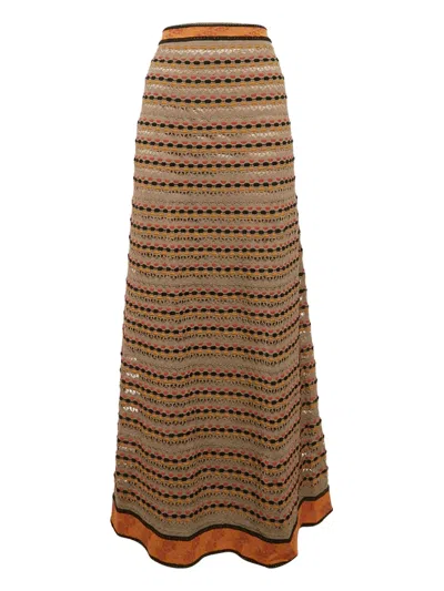 Pre-owned Missoni Zigzag-woven Maxi Skirt