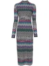 Missoni Woman Midi Dress Pink Size 10 Wool In Multi