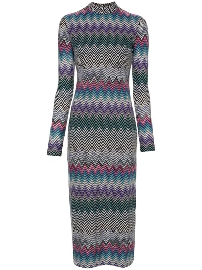 MISSONI ZIGZAG WOVEN MIDI DRESS