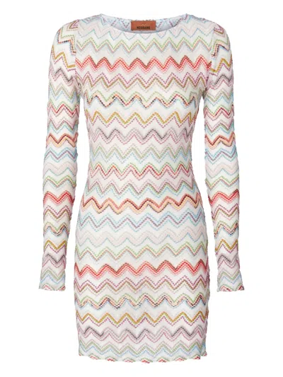 Missoni Zigzag Crochet Cotton-blend Minidress In Multicoloured