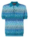 Missoni Poloshirt Aus Baumwollstrick Mit Kontrastierender Paspel In Blue