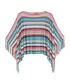 Missoni Multicolor Cape With Boat Neckline And All-over Zig-zag Motif In Viscose Woman In Pink