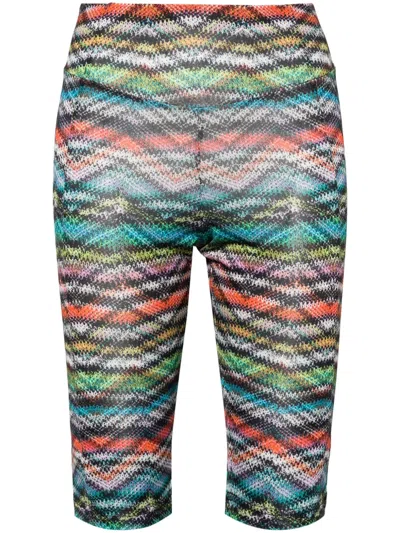 Missoni Zigzag-woven-print Shorts In 蓝色