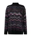 Missoni Zig Zag Turtleneck Sweater In Black