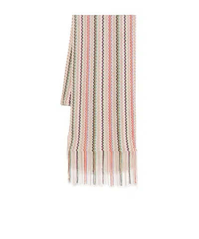 Missoni Zigzag-woven Scarf In Nude