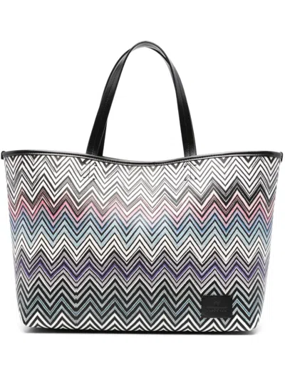 Missoni Zigzag Woven Shoulder Bag In Black