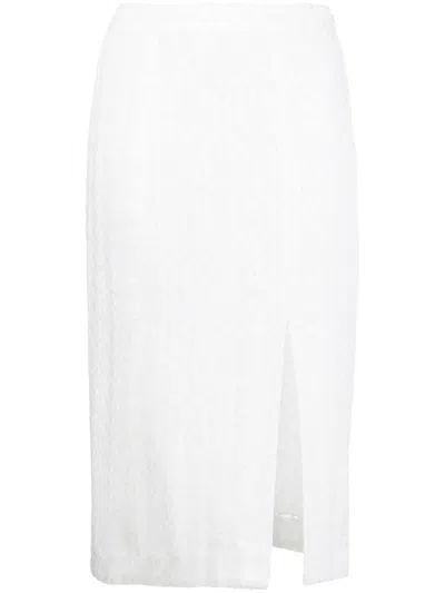 Missoni Zigzag-woven White Skirt
