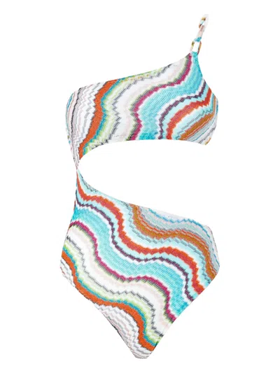 Missoni Patterned One-piece Swimsuit In Multicolour