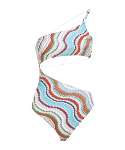 MISSONI MISSONI ZIGZAG WOVEN CUT-OUT DETAILED SWIMSUIT