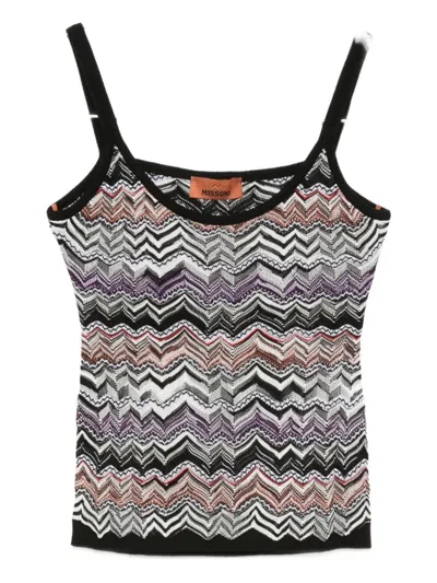Missoni Zigzag-woven Tank Top In Black