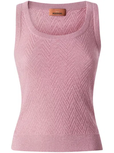 Missoni Zigzag Woven Tank Top In Rosa