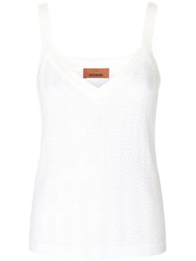 Missoni Zigzag-woven Tank Top In White