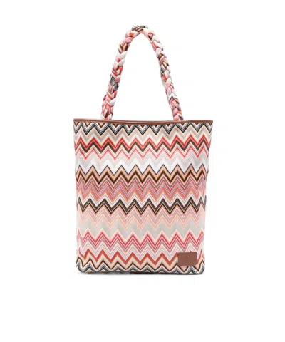 Missoni Zigzag-woven Tote Bag In Pink