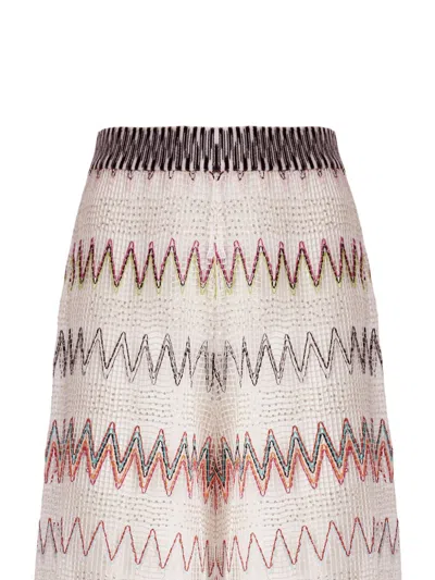 Missoni Zigzag-woven Trousers In Neutrals