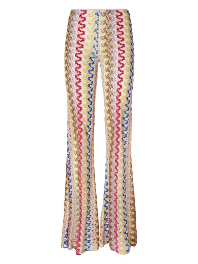 Missoni Zigzag-woven Trousers In Pink