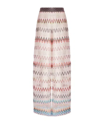 Missoni Zigzag-woven Trousers In Pink