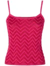 Missoni Zig Zag Cotton-blend Tank Top In Pink