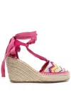 Missoni Wedge Espadrille Sandals 40 In Pink
