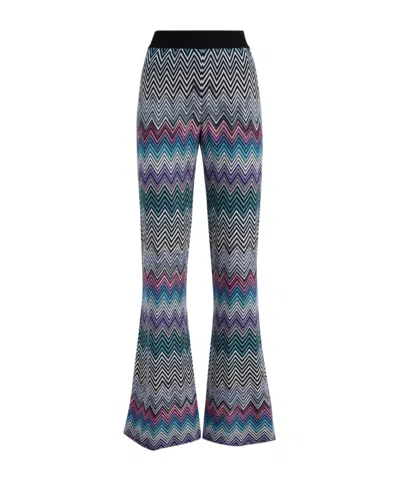 Missoni Crochet-knit Wool Flared Pants In Bunt